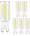 G9 LED Light Bulb Bi Pin Base 6000K Daylight, 4W Low Power Yet Bright 360 Degree Beam, 400 Lumens, Non Dimmable, 6 pack