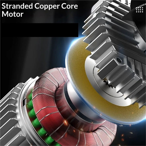 Close-up of a Stranded Copper Core Motor showcasing detailed wiring and heat sink for Super Handy Mini Electric Hoist Winch For Garage Work Perfect Small Lifting Crane.
