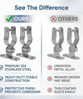 Heavy Duty 304 Stainless Steel Farm Gate Hinges Set for Chain Link Fences and Wood Gates comparison with other metal hinges