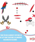 Pirate Glitter Face Tattoos Set For Theme Parties Halloween And Carnival Temporary Body Art With Bold Sparkle Designs