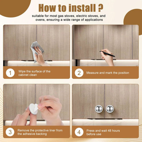 Installation steps for Two Pack Stainless Steel Suction Cup Handles For Glass Shower Doors Cabinets And Refrigerators No Drilling Required
