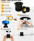 Easy installation steps for Sublimation 3 inch 5CCT Anti-Glare Led Recessed Lights with black canless downlight.