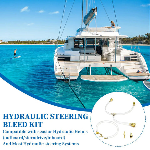 Sea Star Hydraulic Steering Bleed Kit For Boat Maintenance With PU Hose And Copper Fittings, Pro Grade Bleed Tool For Seastar