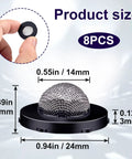 Heavy Duty 8 Pack Hose Water Filter Washers With Mesh Screen Inserts For Garden Hoses and Washing Machines size detail 0.94 x 0.39 in
