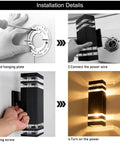Installation steps for Six Pack 12 Inch LED Square Up And Down Wall Lights 14W 4000K Day White Outdoor Aluminum Waterproof IP65