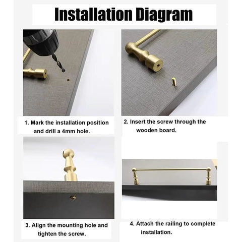 Installation steps for Straight Up Heavy Duty Shelf Guard Rails Four Pack with rust resistant aluminum posts.