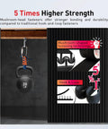 Heavy Duty Reclosable Fastener 1 Inch By 2 Inch Interlocking Mushroom Heads Delivers Up To Five Times The Strength Of Hook And Loop With 250 Stems Per Square Inch 8 Pack SJ3550, 5x strength comparison graphic