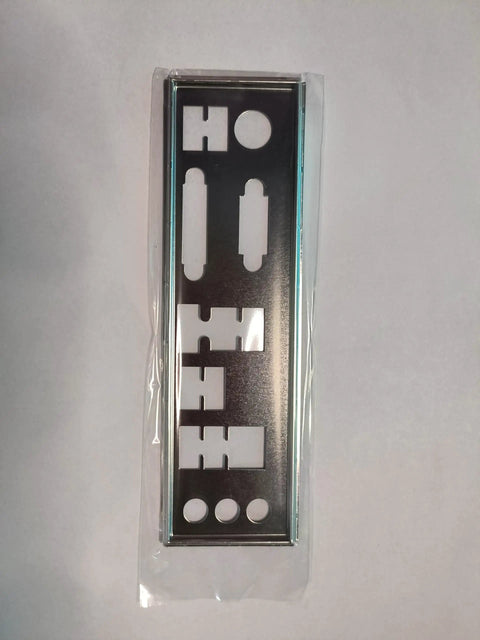IO Shield Backplate Replacement for B450M PRO VDH Plus Motherboard Rear Baffle in stainless steel, packaging view
