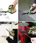 10 Inch Utility Scissors With Durable Stainless Steel Blades For Precise Cutting Of Paper Cardboard Carpet And Crafts, Ergonomic Poly Grip Handle For Comfortable Heavy Duty Office And Workshop Use Built Tough For Everyday DIY used on various materials