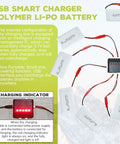 5 Pack 3.7V 1200mAh 30C LiPo Battery With 5in1 Charger JST Plug For T04 T05 T25 V2400HD V2450FPV V2450GPS X900 X9TW RC Quadcopters