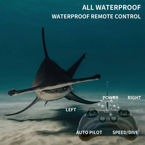 Remote Control Hammerhead Shark For Pool With Dual Motors 1 To 18 Scale RC Submarine with waterproof remote control in water