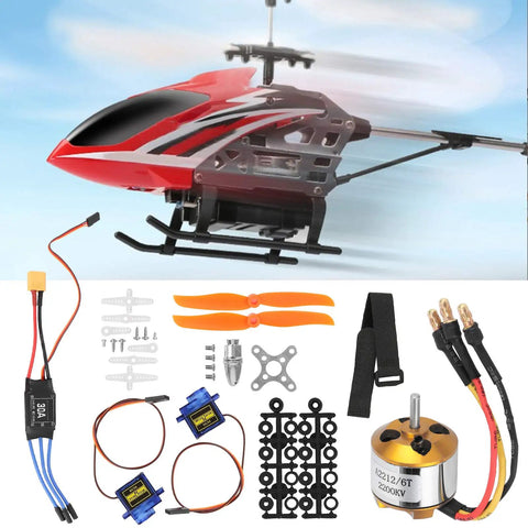 Kickass Rc Aircraft Motor And 30a Esc Set With 2212 Kv2200 Brushless Motor, propellers, servos, and installation parts.