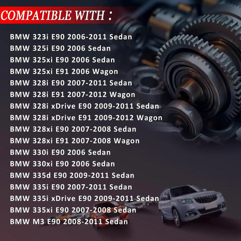 Compatibility chart for Power Window Regulator With Motor For BMW 3 Series E90 E91 2006-2012 Rear Left Driver Side