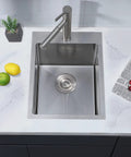 15x20 Inch Drop In Bar Sink For Busy Kitchens And RVs, Deep 9 Inch Single Bowl, 304 Stainless Steel Topmount with grid and drain
