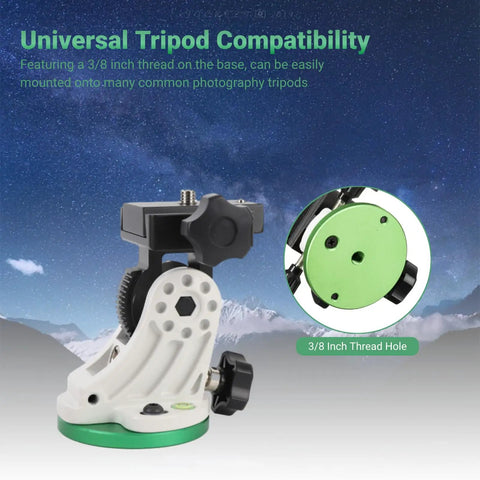 Adjustable Telescope Mount Seat And 90 Degree Equatorial Wedge Base with 3/8 inch thread for astronomy accessories.
