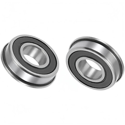 Ten Pack Flanged Bearings One Half Inch Bore And One And One Eighth Inch Outer Diameter For Wheel Hubs Beefed Up Heavy Duty Replacement For Wheelbarrows Garden Carts And Hand Trucks With Secure Flange And Smooth Rolling, dual-seal steel bearings