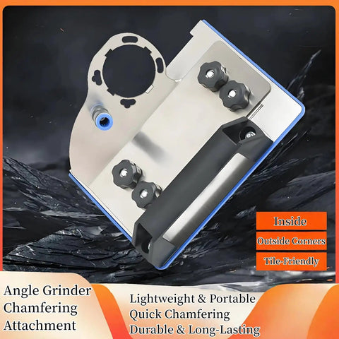 45 Degree Tile Chamfering Tool For Type 100 Angle Grinder, showing stainless steel body and attachment fit for precise cuts.