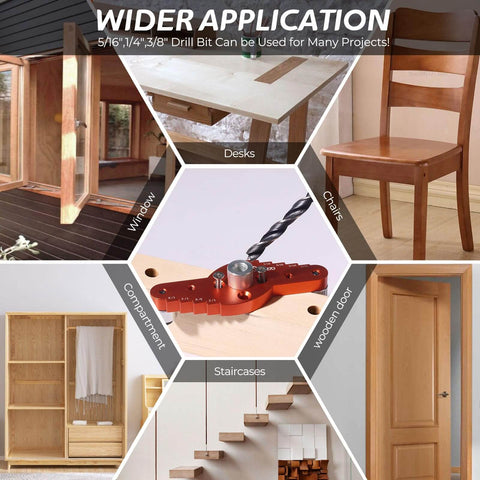 Self Centering Dowel Jig Kit With Drill Guide Scriber And Bits for precise woodworking on furniture and doors
