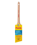 White Bristle Angular Trim Adjutant Brush Set, 2-Inch, 6-Pack For Oil-Based Paints, yellow packaging with wooden handle