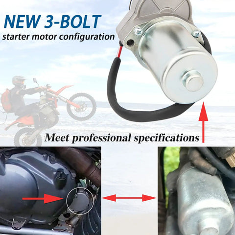 Universal 3 Bolt ATV Starter Motor Fits 50Cc To 125Cc Quad Go Karts Dirt Bikes Pit Bikes Dune Buggies Sand Rails With Line Replacement Crank 4 Stroke High Torque Easy Install Direct Fit