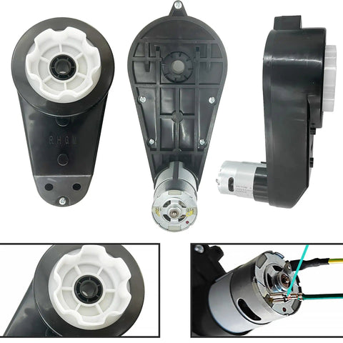 Two Pack 12V RS550 High Speed Gearboxes 40000RPM For Power Wheels Ride On Cars Upgrade Replacement Parts with Cables