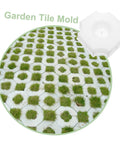 Medium Hole Tiles Concrete Mold For Stepping Stones, Reusable DIY Garden Path And Patio Paver Maker shown with molded grass tiles.