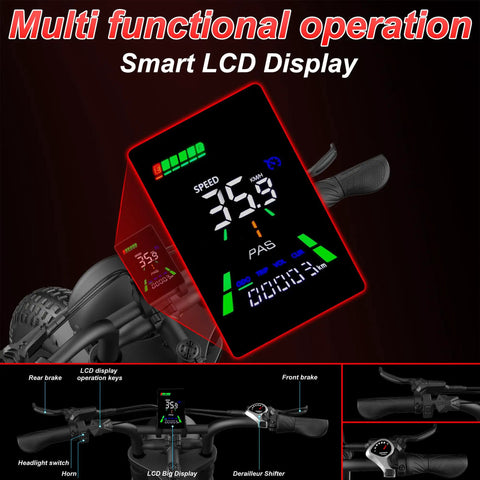 1000W High Torque Electric Bike For Adults 35 MPH Fast Ebike With Beast Mode Power Rapid Acceleration Crush 30 Degree Hills Durable Frame For Commuting Rides And Weekend Adventures smart LCD display and handlebar controls