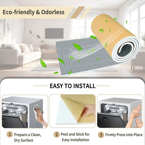 Badass PEF Foam Insulation Roll With Thick Aluminum Coating Peel And Stick Backing 13 By 78 Inch, shown in eco-friendly setting.