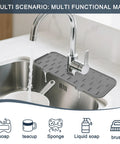 Silicone Sink Splash Guard Mat For Faucet Base Water Catcher Draining Pad That Fits Around The Sink Keeps Counters Dry