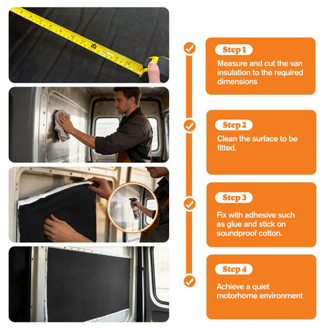 Measuring and installing Premium Van Conversion Insulation Roll, Water Repellent Thermal And Sound Deadening Barrier, 16.5 X 315 Inches.