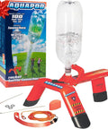 Water Rocket Bottle Launcher Kit For Backyard Stem Fun Portable 2 Liter Bottle Launcher That Propels Bottles Up To 100 Feet With Science And Air Pressure Durable Easy To Use Perfect Outdoor Adventure Toy, red launcher with 2-liter bottle