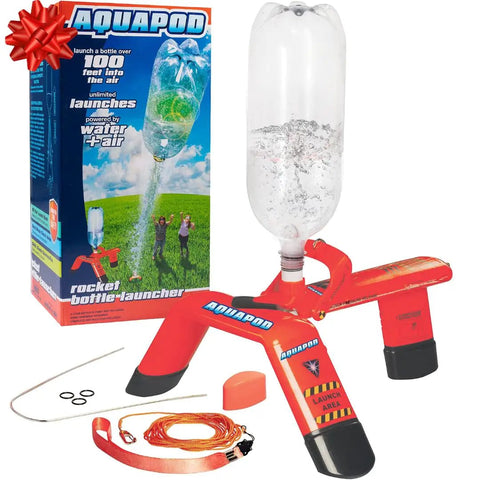 Water Rocket Bottle Launcher Kit For Backyard Stem Fun Portable 2 Liter Bottle Launcher That Propels Bottles Up To 100 Feet With Science And Air Pressure Durable Easy To Use Perfect Outdoor Adventure Toy, red launcher with 2-liter bottle