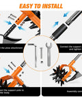 Installation steps for 2 In 1 Garden Cultivator And Weeder With Upgraded Triangle Hoe And Adjustable Long Handle for easy assembly