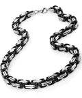 Mechanic Style Stainless Steel Mens Necklace With Silver And Black Chain Dope Industrial Look For Everyday Wear Durable Modern Mens Jewelry 23 inch