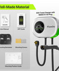 Beast Mode Level 2 EV Charger with display, mounting accessories, NEMA 14-50 plug, for Tesla and All EVs, 50A 240V