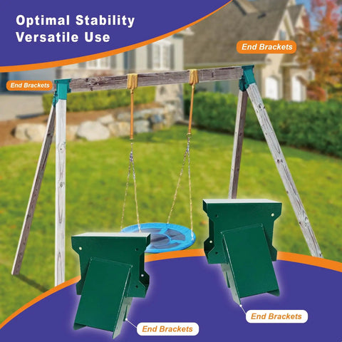 Heavy Duty Swing Set Brackets For 4x4 Posts And 4x6 Beams DIY A Frame Mounting Kit Carbon Steel Hardware With Fully Welded Joints Rust Resistant Green Finish Easy Fit For Rock Solid A Frame Playset