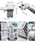 Heavy Duty Pneumatic Steel Strapping Machine With Tensioner And Cutter Sealer, 32mm Air Powered Metal Banding Workhorse for packaging in warehouse.