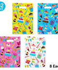 Colorful Birthday Party Favor Bags With Handles 32 Pack Goodie Bags 9.8 x 6.7 Inches Pink Blue Yellow White for Kids Parties
