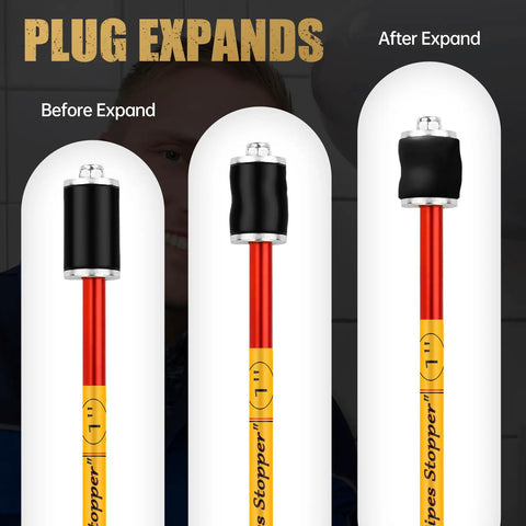 Water Stopper Plumbing Kit For One Half Inch Three Quarter Inch And One Inch Pipes Set Of Three Plugs expansion demonstration
