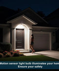 Motion Sensor Light Bulb 6 Pack, Dusk To Dawn Indoor Security Lamp, 13W Equivalent To 100W, 1000 Lumens, E26 Base, 6000K Daylight, PIR Infrared Motion Detection, Easy Plug And Play, Bright White Lighting on front porch
