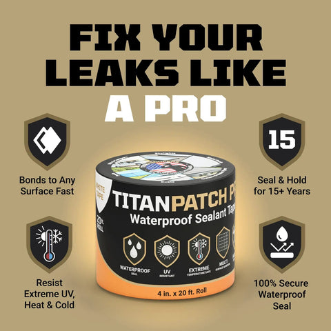 Waterproof Sealant Tape That Stops Leaks Fast And Sticks Tight For 15 Plus Years 4 Inch By 20 Foot Roll Weatherproof