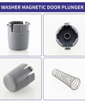 AGM73610701 Magnetic Washer Door Plunger And Spring Replacement Kit For Lg Kenmore High Efficiency Washers showing grey plastic plunger and metal spring.