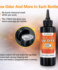 Oil Based UV Leak Detection Dye 150 Ml With Precision Nozzle for Dirty Engine Oil ATF Fuel and Hydraulic Systems bottle