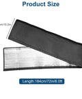 Three Layer AC Pipe Insulation Cover With Flexible Split Foam Wrap Sleeve For Central AC And Mini Split Lines, Built Tough 72 By 10.2 Inch, 600D Oxford Exterior With Aluminum Foil Lining, Black shown flat displaying size.