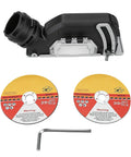 Badass 3 Inch Cordless Circular Saw And Versatile Mini Angle Grinder With Beefy Brushless Motor, includes two discs and wrench.