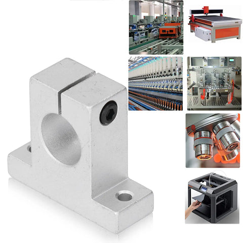 4 Pack 25mm Linear Rail Support Set For CNC Routers And 3D Printers, Aluminum Alloy Guide Rod Holder Kit For Precision, Low Friction, Vibration Reduction, Smooth Motion In DIY Automation Projects, silver rail support block