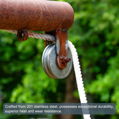 Stainless Steel 2 Pack 1.89 Inch V Groove Track Casters With Double Bearing Rollers Built Tough For Smooth Sliding Gates on rustic track.