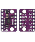 4 Pack GY BMI160 6DOF 6 Axis Sensor Module Gravity Sensor Accelerometer Gyroscope With I2C And SPI 3 To 5V Low Power Compact Inertial Measurement Unit For Mobile Projects, purple PCB