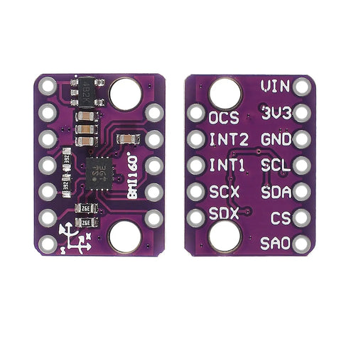4 Pack GY BMI160 6DOF 6 Axis Sensor Module Gravity Sensor Accelerometer Gyroscope With I2C And SPI 3 To 5V Low Power Compact Inertial Measurement Unit For Mobile Projects, purple PCB