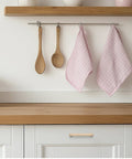 Kitchen showcasing Champagne Bronze Slim Cabinet Handles 10 Pack Solid Square Bar Drawer Pulls installed on white cabinets.
